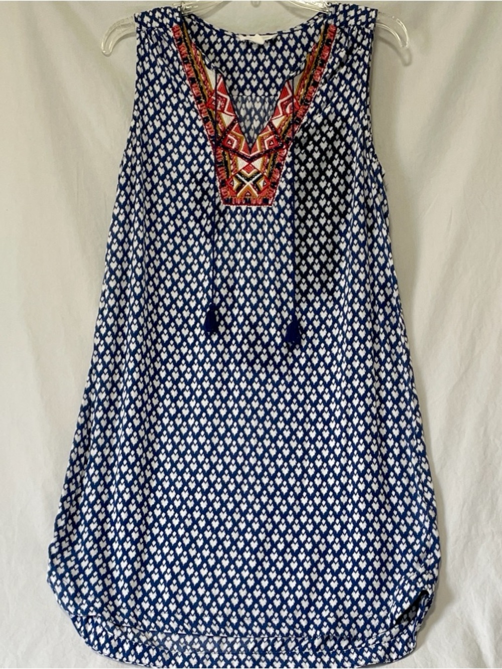 Beachlunchlounge Boho Embroidered Sleeveless Summer Sundress, Size Sm